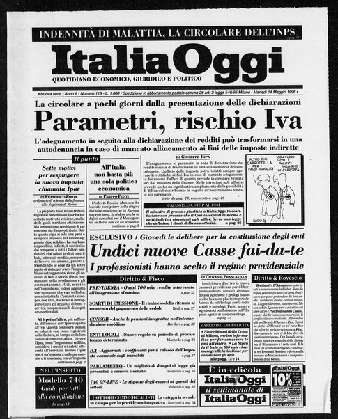 Italia oggi : quotidiano di economia finanza e politica